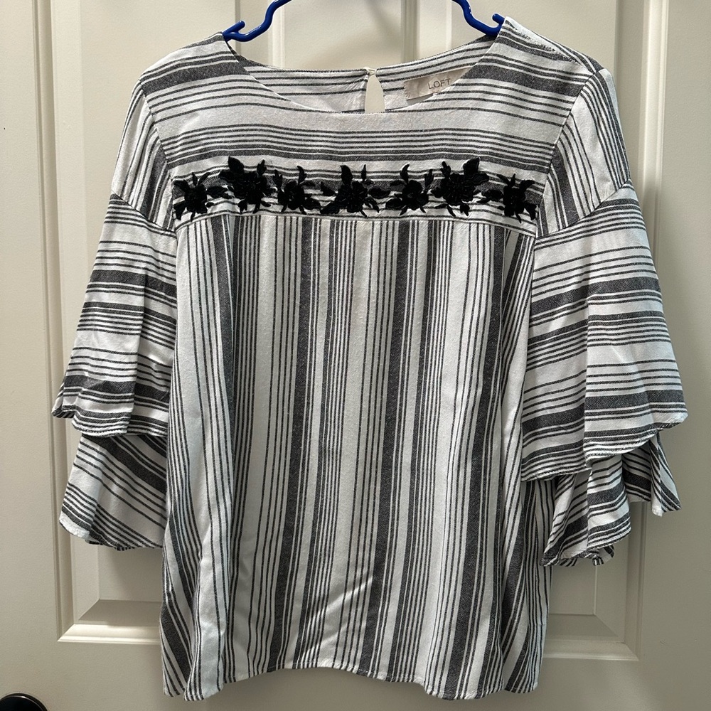 White and black blouse